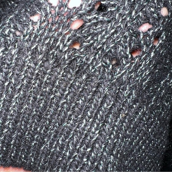 Know Rose Dark Green Ruffle Shoulder Cotton and Wool Blend Knit Sweater Size XXL - Picture 10 of 13